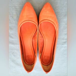 FRYE REGINA ballet Orange Flats 8.5 leather